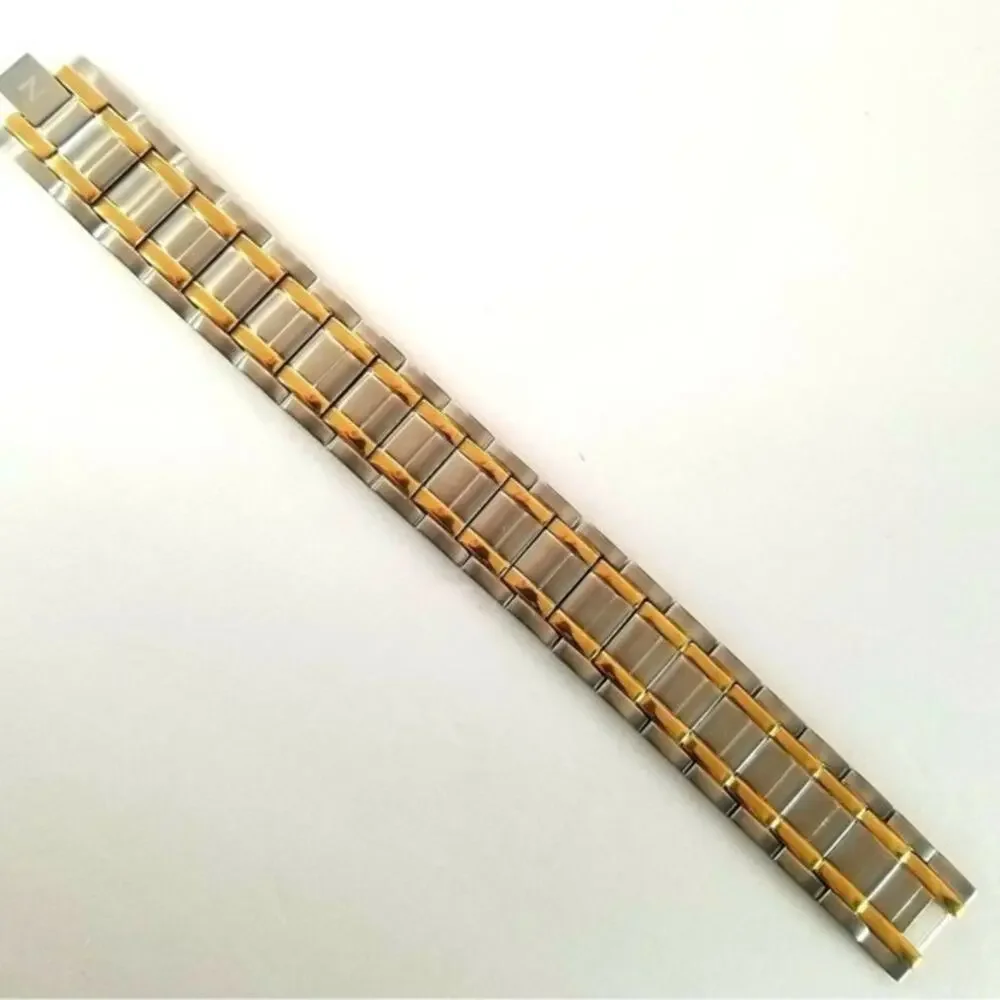 Men’s gold silver stainless‎ steel magnetic bracelet 8.5 inches